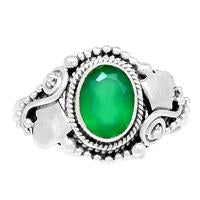 Faceted Green Onyx Ring - GOFR149