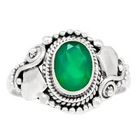 Faceted Green Onyx Ring - GOFR154