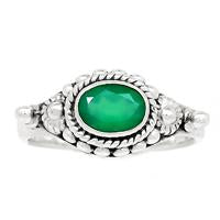 Faceted Green Onyx Ring - GOFR165