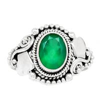 Faceted Green Onyx Ring - GOFR170