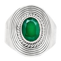 Faceted Green Onyx Ring - GOFR189