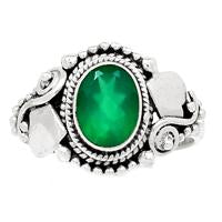 Faceted Green Onyx Ring - GOFR18