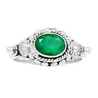 Faceted Green Onyx Ring - GOFR193