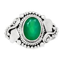 Faceted Green Onyx Ring - GOFR20