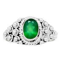 Faceted Green Onyx Ring - GOFR39