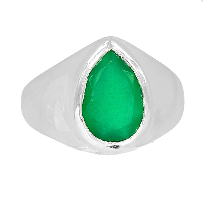 Solid - Green Onyx Faceted Ring - GOFR422