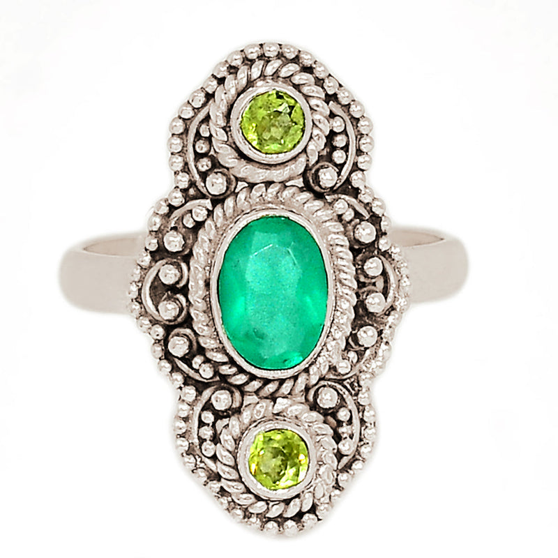 Fine Filigree - Green Onyx Faceted Ring - GOFR427