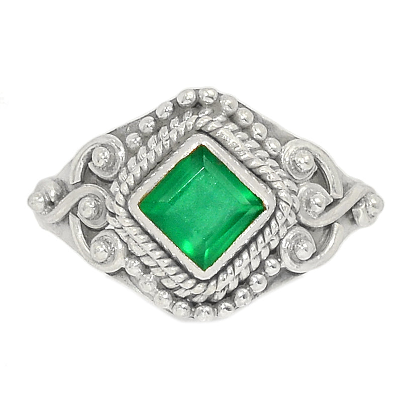 Small Filigree - Green Onyx Faceted Ring - GOFR429
