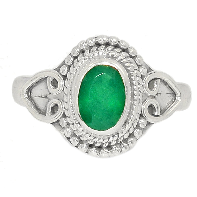 Small Filigree - Green Onyx Faceted Ring - GOFR430