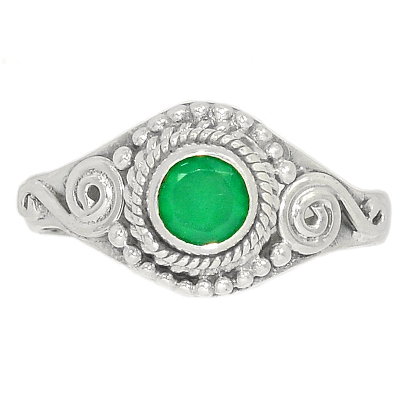 Small Filigree - Green Onyx Faceted Ring - GOFR431