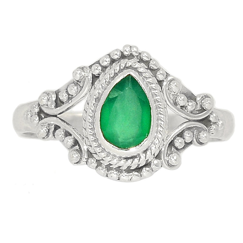 Small Filigree - Green Onyx Faceted Ring - GOFR432