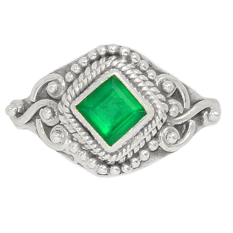 Small Filigree - Green Onyx Faceted Ring - GOFR434