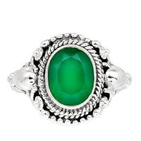 Faceted Green Onyx Ring - GOFR50