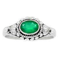 Faceted Green Onyx Ring - GOFR62