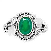 Faceted Green Onyx Ring - GOFR97