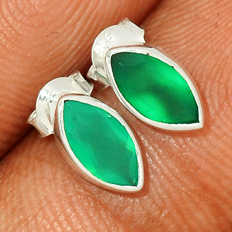 Green Onyx Faceted Studs - GOFS106