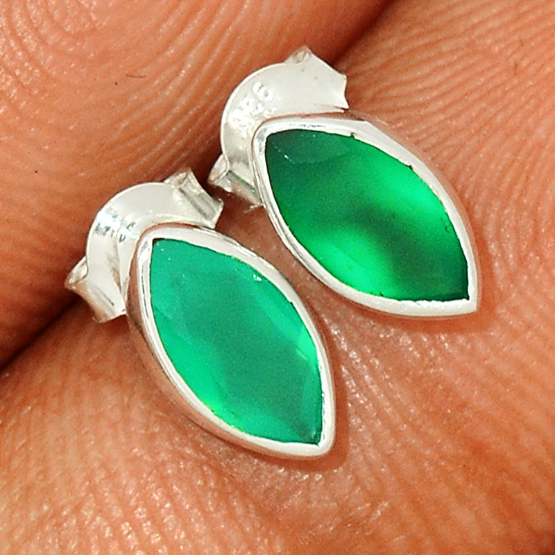 Green Onyx Faceted Studs - GOFS107
