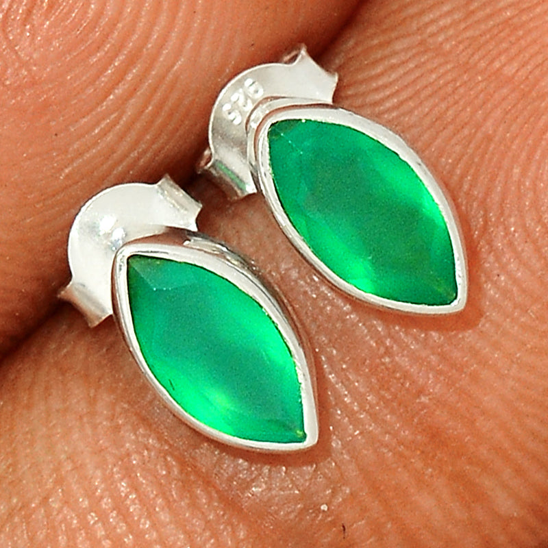 Green Onyx Faceted Studs - GOFS110