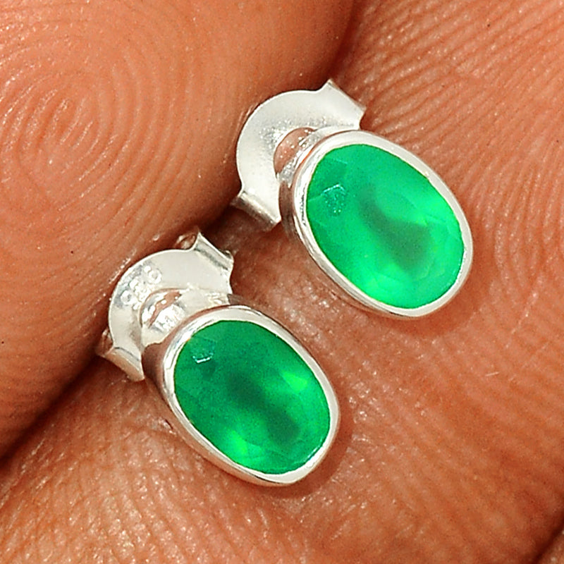 Green Onyx Faceted Studs - GOFS116
