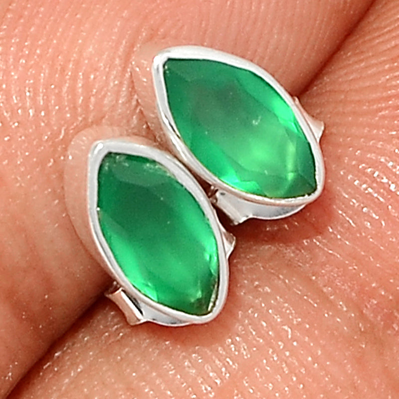 Green Onyx Faceted Studs - GOFS119