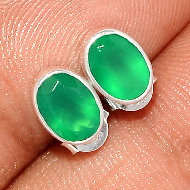 Green Onyx Faceted Studs - GOFS121