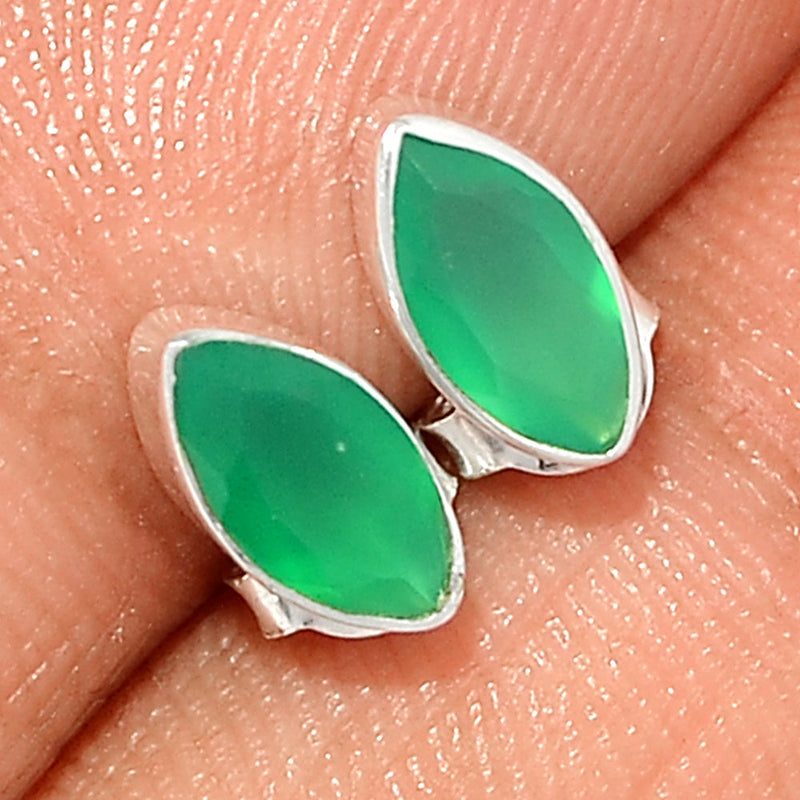 Green Onyx Faceted Studs - GOFS122