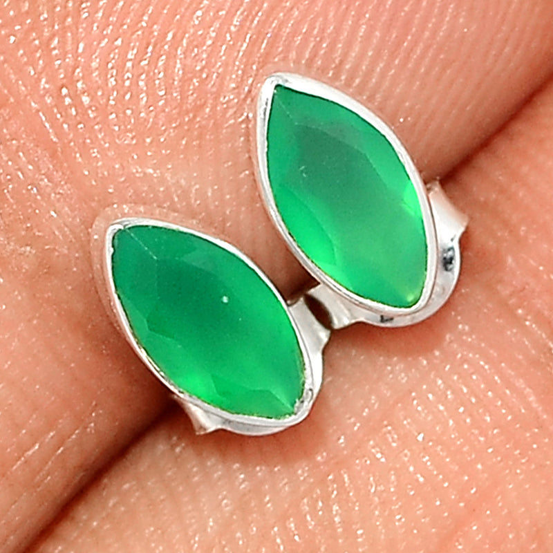 Green Onyx Faceted Studs - GOFS123