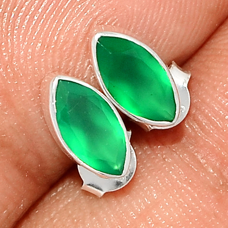 Green Onyx Faceted Studs - GOFS127