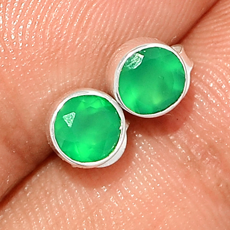 Green Onyx Faceted Studs - GOFS133