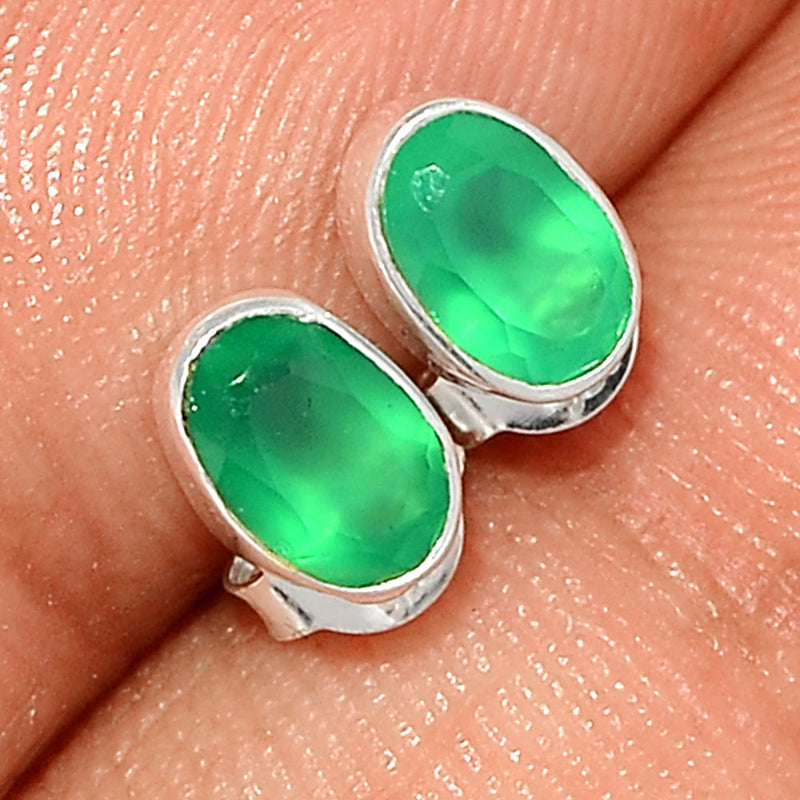 Green Onyx Faceted Studs - GOFS135