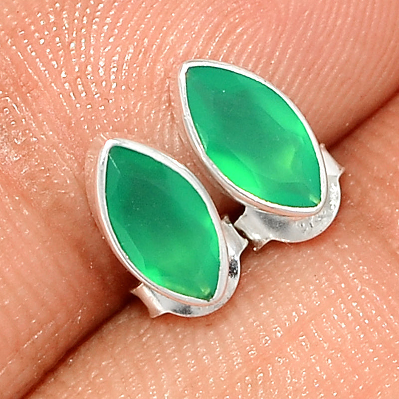 Green Onyx Faceted Studs - GOFS137