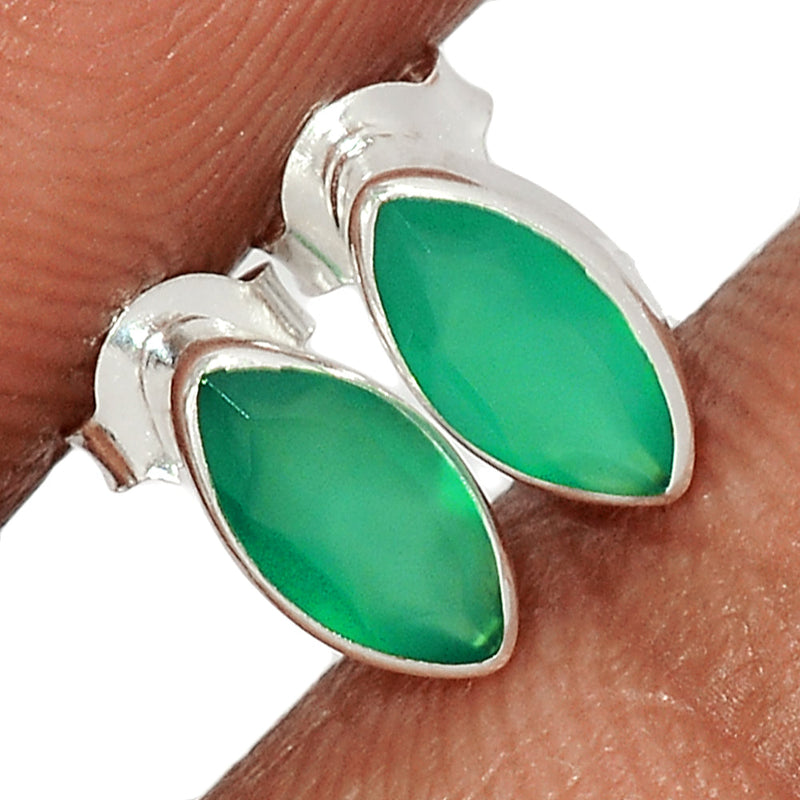 Green Onyx Faceted Studs - GOFS69