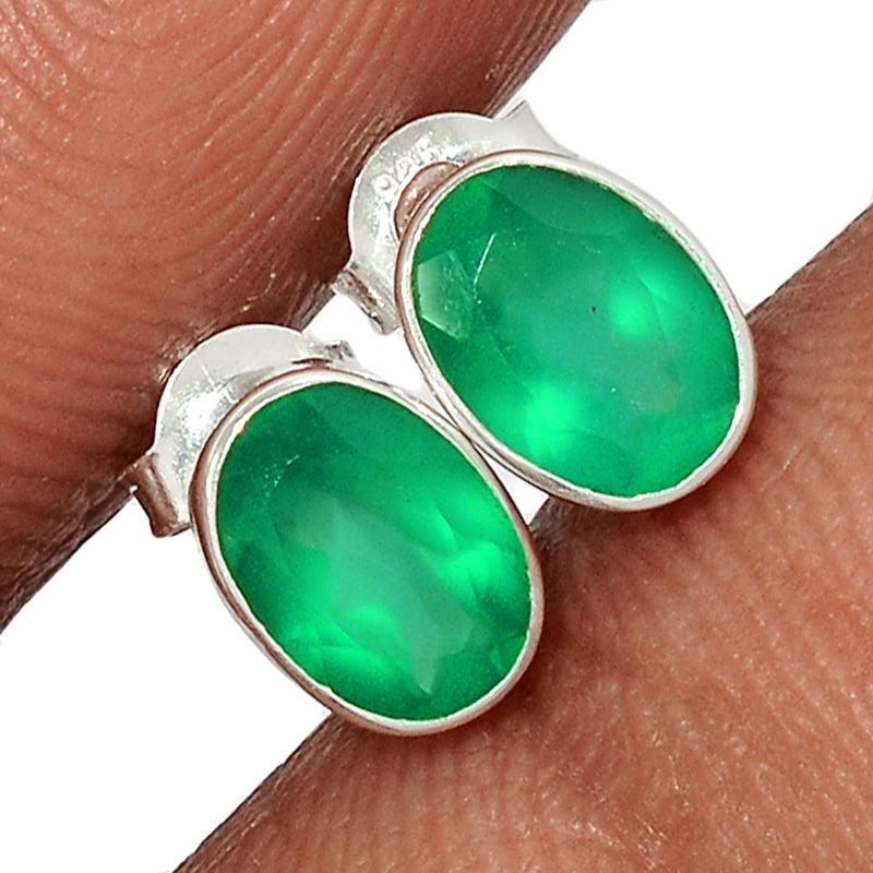 Green Onyx Faceted Studs - GOFS71