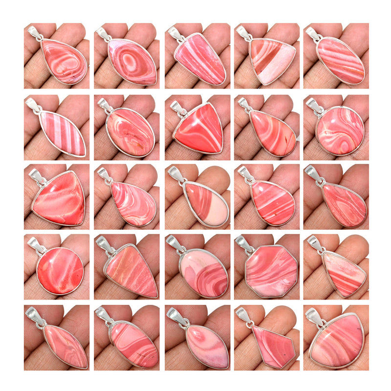250 Grams Mix Lot - Australian Pink Opal Pendants - GPOAP1