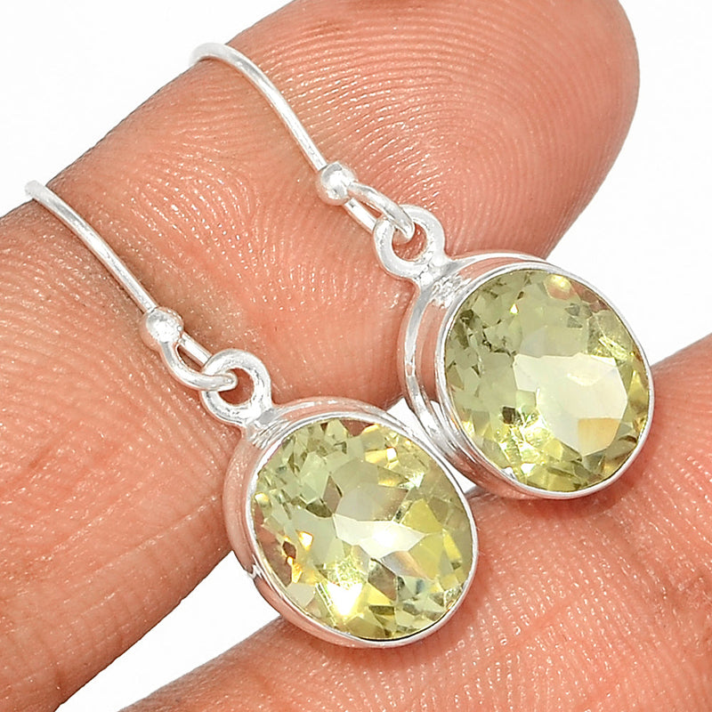 1.1" Green Amethyst Earrings - GRAE695