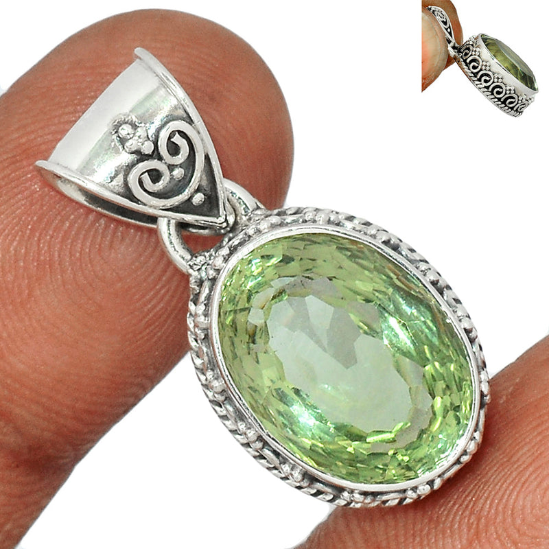 1.2" Fine Filigree - Green Amethyst Pendants - GRAP1975