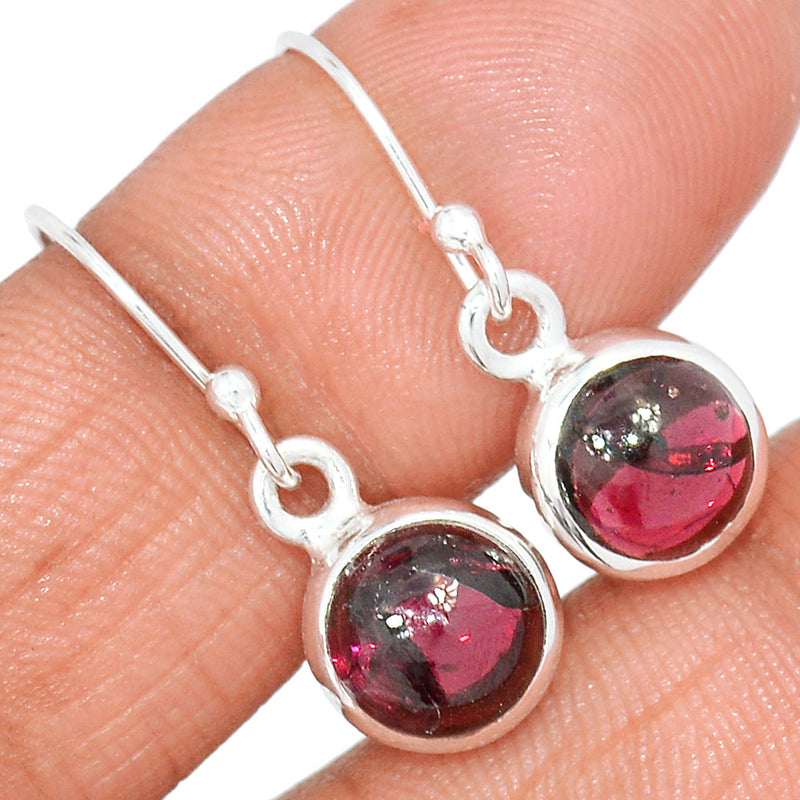 1.1" Garnet Cabochon Earrings - GRCE412