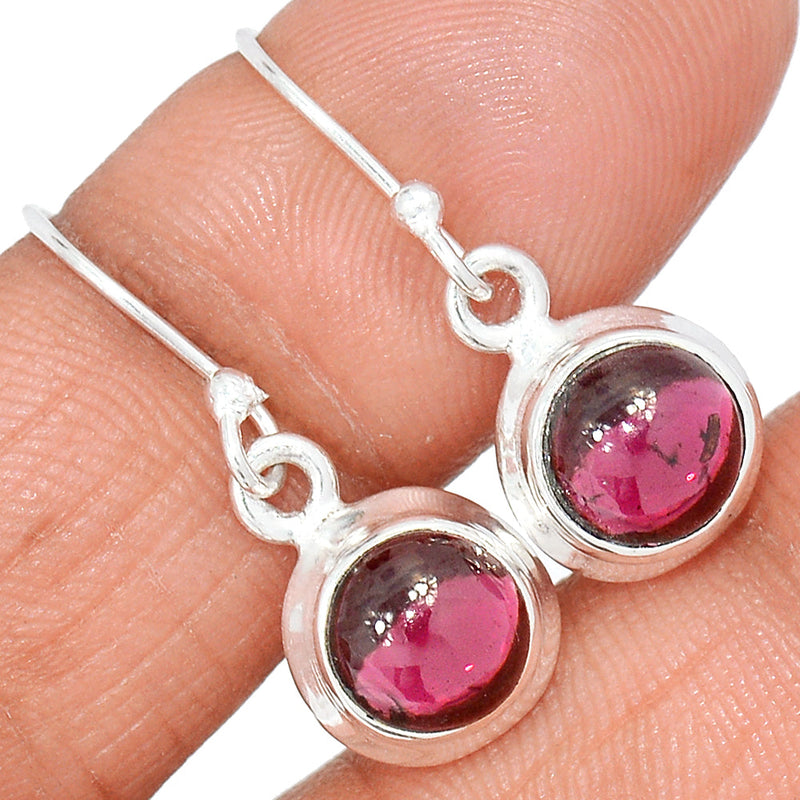 1.1" Garnet Cabochon Earrings - GRCE424