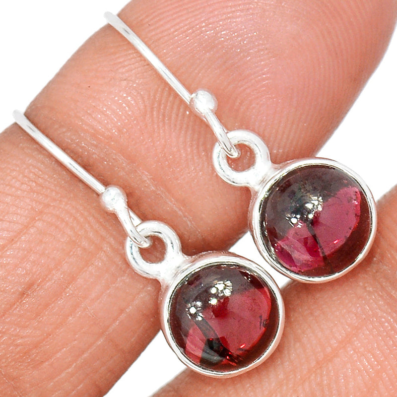 1.1" Garnet Cabochon Earrings - GRCE437