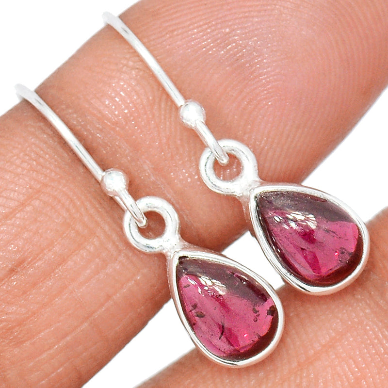 1.1" Garnet Cabochon Earrings - GRCE444