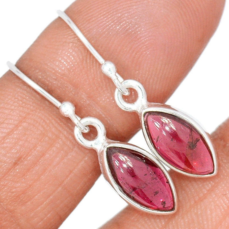 1.2" Garnet Cabochon Earrings - GRCE445