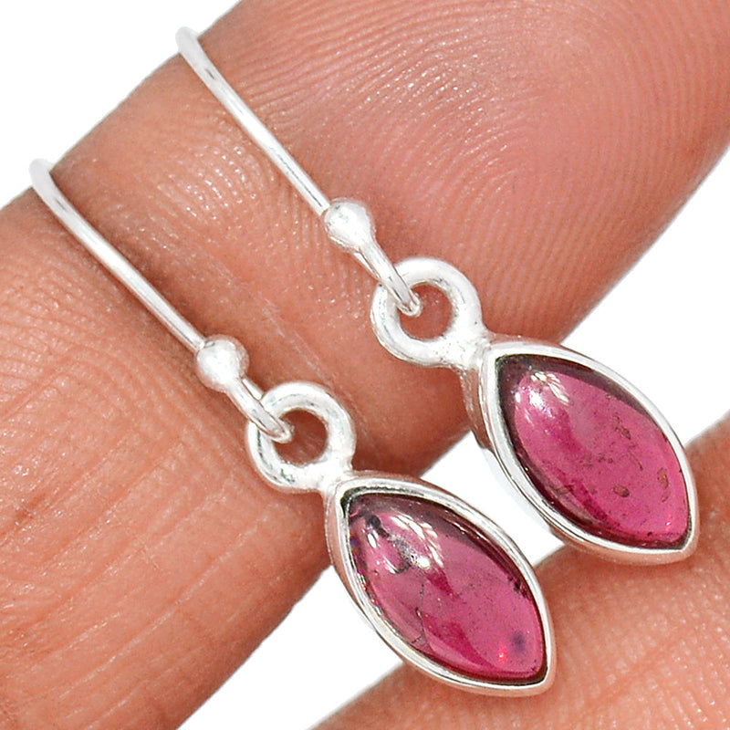 1.1" Garnet Cabochon Earrings - GRCE447