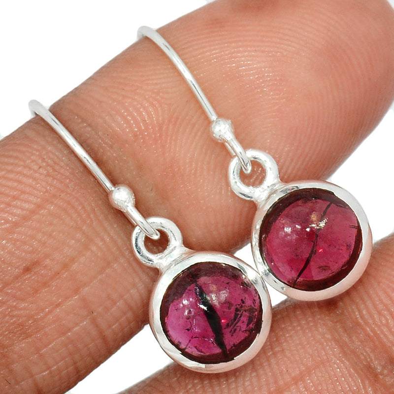 1.1" Garnet Cabochon Earrings - GRCE462
