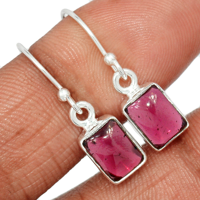 1.1" Garnet Cabochon Earrings - GRCE469
