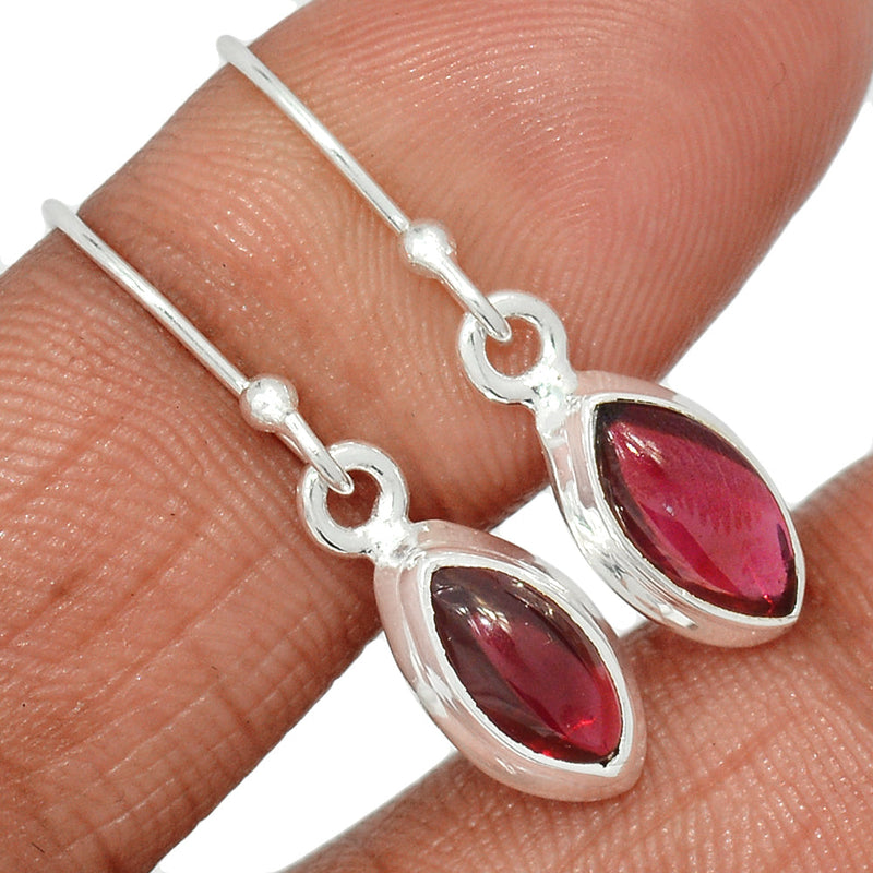 1.1" Garnet Cabochon Earrings - GRCE470
