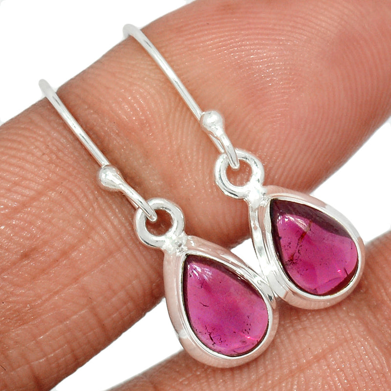 1.1" Garnet Cabochon Earrings - GRCE471