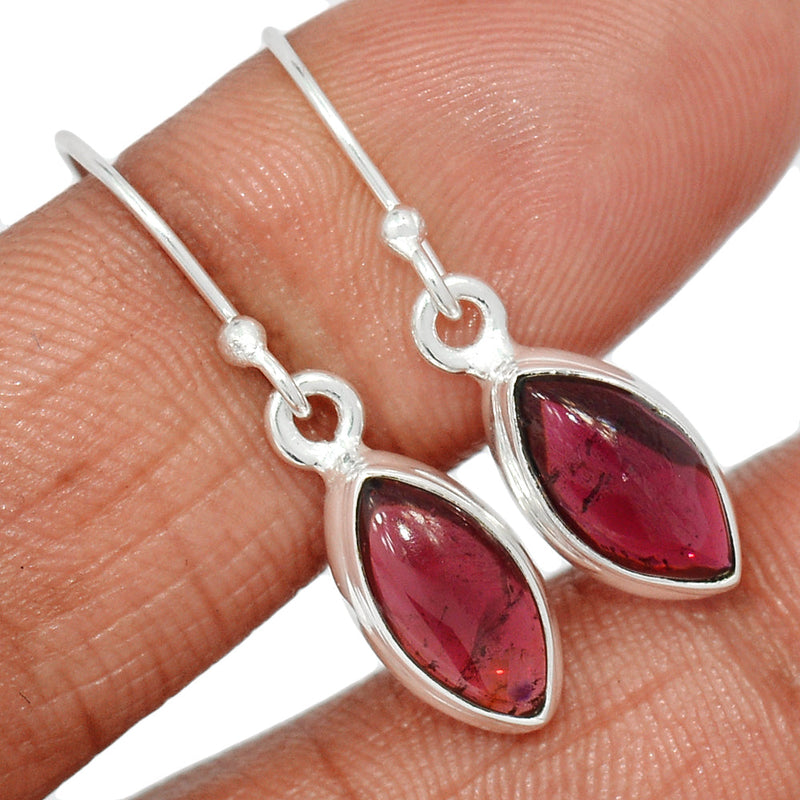 1.2" Garnet Cabochon Earrings - GRCE479