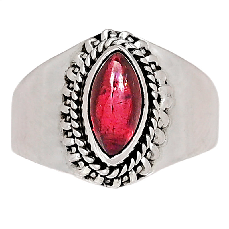 5*10 MM - Fine Filigree - Garnet Cabochon Ring - GRCR567