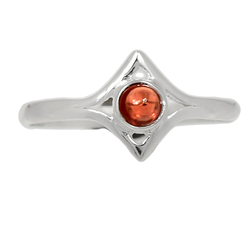 Small Plain - Garnet Cabochon Ring - GRCR717