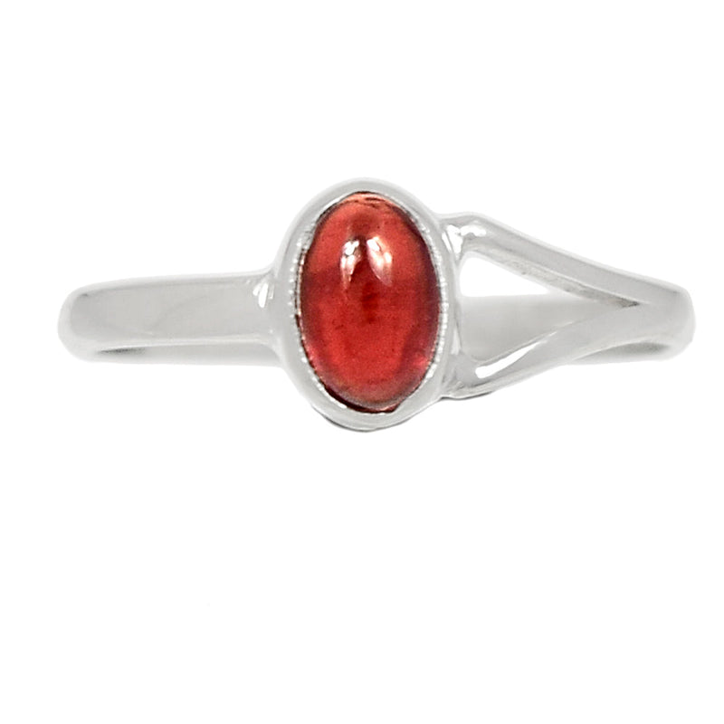 Small Plain - Garnet Cabochon Ring - GRCR720